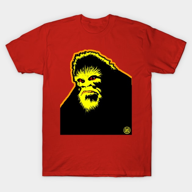 Mad Bigfoot Angry Sasquatch Retro Vintage Bust Cartoon Art T-Shirt by National Cryptid Society